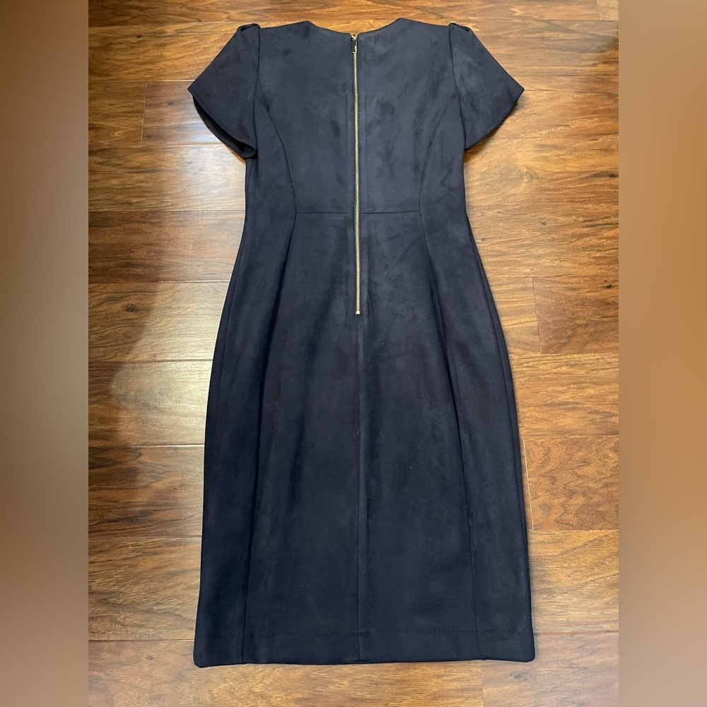 Calvin Klein Tulip Sleeve Faux Suede Sheath Dress Size 4 - Picture 4 of 4
